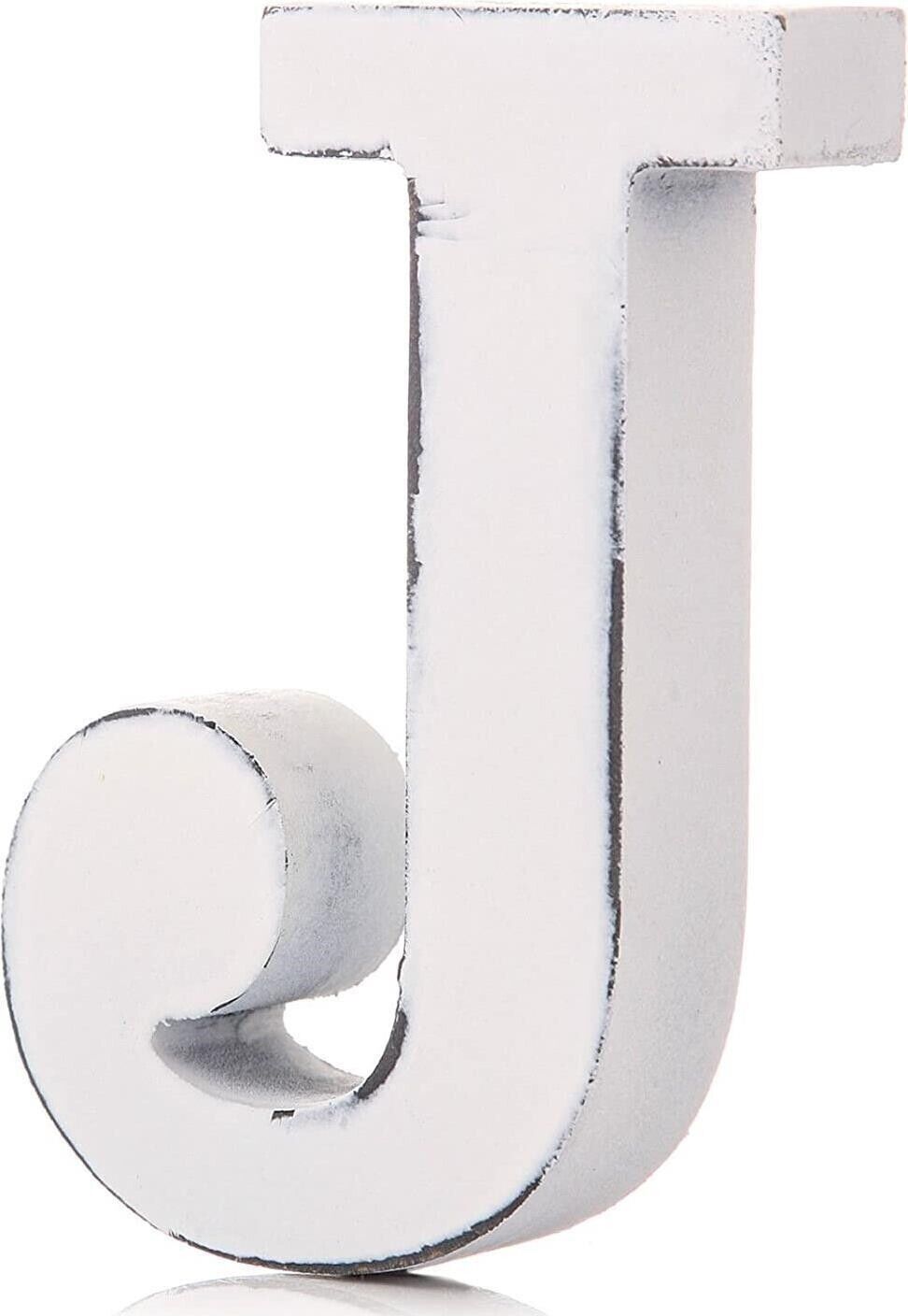 Shruti: Wooden Letter - 11Cm 'J' White -