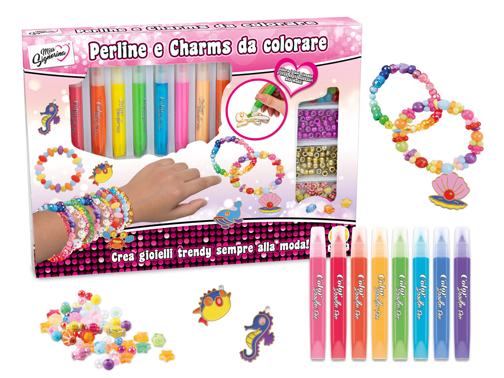 Teorema: Miss Signorina - Diy Perline Charms Da Colorare - Window Box -