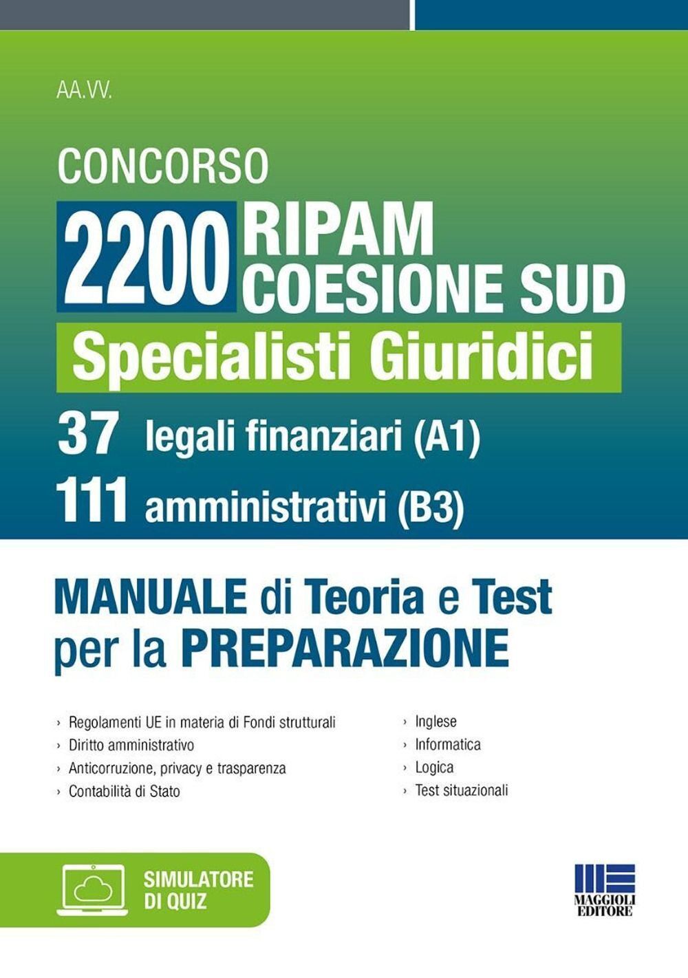 Libri Concorso 2200 Ripam Coesione Sud. Specialisti Giuridici. 37 Legali Finanzi