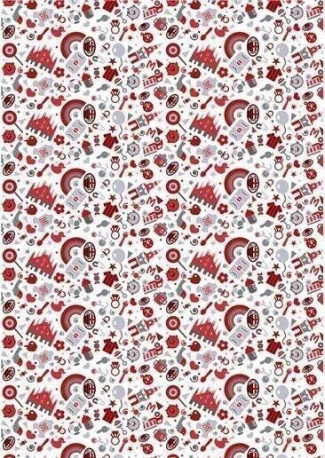 Calcio: Imagicom - Wpapmil302 - Milan Pattern Kids Milan Wall Stickers 300X254