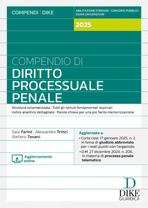 Compendio Di Diritto Processuale Penale 2025 -  - 2025