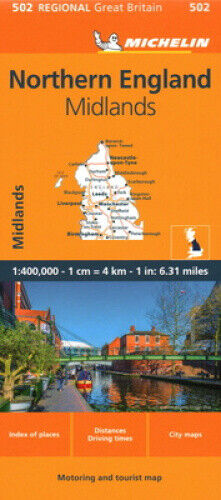 Michelin Map Great Britain: England North & the Midlands 502 by Michelin