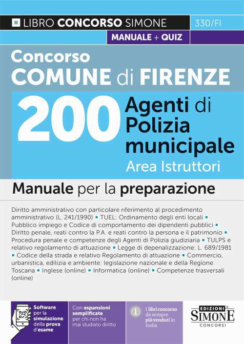 Concorso Comune Firenze. 200 Agenti Di Polizia Municipale. Area Istruttori. Manu