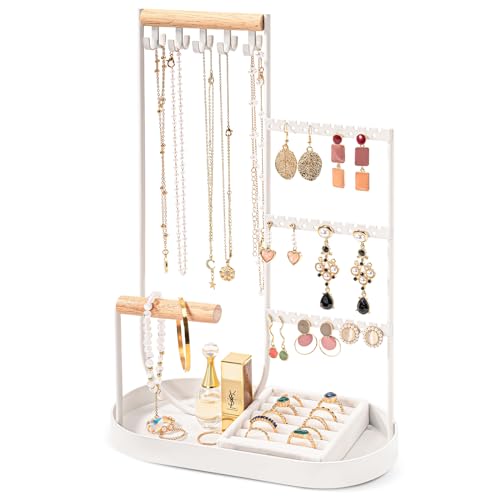 Procase Porta Gioielli Da Tavolo, Porta Collane E Orecchini Da Appendere, Porta Bracciali Donna, Porta Anelli, Organizer Gioielli Per Collane Orecchin