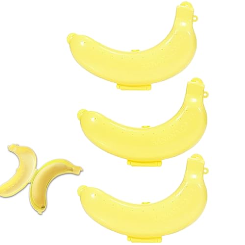 Dalaetus 3 Pezzi Porta Banane Kit, Caso Di Banana, Contenitori Banane Frutta Salva Scatola Salvafreschezza Per Scuola All'Aperto