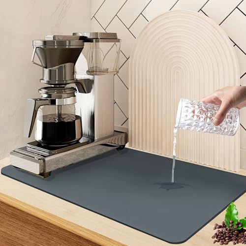 Zpqaodi Tappetino Macchina Caffe 40X60Cm,Tappetino Scolapiatti, Assorbente Tappetino Lavello Cucina,Tappetino Per Caffè Antiscivolo,Tappetino Antisciv