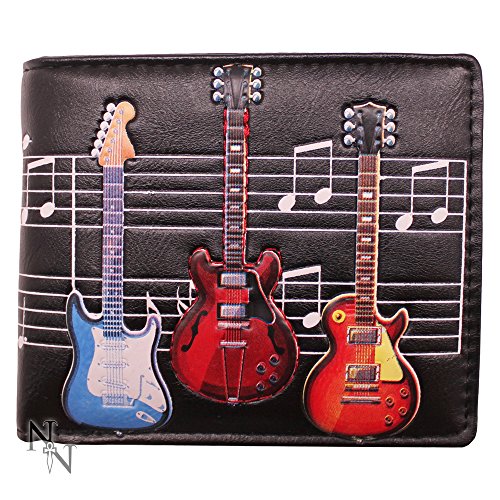 Nemesis Now Portafoglio Per Chitarra Elettrica, 10 Cm, In Pu, 11 Cm, Colore: Nero