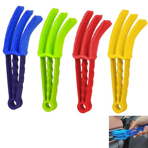 Eksma 4 Spazzole Per La Pulizia Delle Persiane, Spazzola Per La Pulizia Del Radiatore Per L'Aria Condizionata, Tapparelle, Panno Per La Pulizia, Aspir