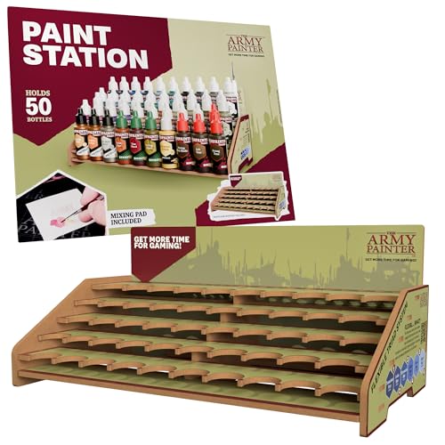 The Army Painter, Paint Station, Porta Vernici Per 50 Warpaints Fanatic, Speedpaint E Warpaints Air Acrilici, Incl. Spazio Per Pennelli E 100 Fogli -