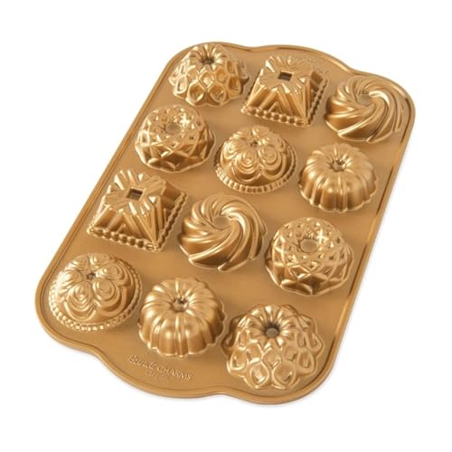 Nordic Ware Bundt Charms - Teglia Per Torte In Alluminio Pressofuso 3D, Motivo Geometrico