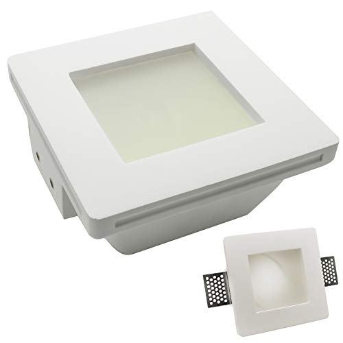 Planetitaly Faretto Gesso Scomparsa Controsoffitto Incasso Quadrato Vetro Satinato Gu10 Led