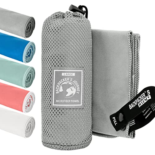 Backpacker'S Journey Asciugamano Microfibra In S M L Xl. Set Di Asciugamani Microfibra Mare, Ad Asciugatura Rapida, Assorbenti E Antibatterici