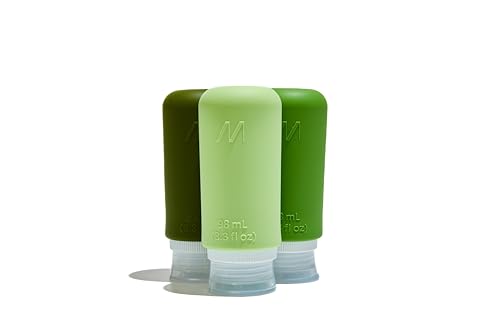 Muitomas, Flaconi Da Viaggio Con Custodia Trasparente, 3 Bottiglie Da Viaggio In Silicone Da 98Ml, Contenitori Da Viaggio Per Liquidi In Silicone, Col