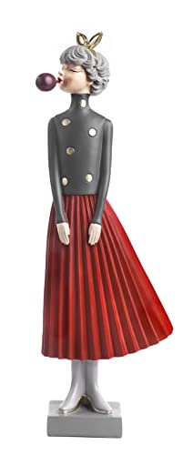 Paben Statua Moderna Bubble Girl, Ragazza Con Chewing Gum In Resina 43.5 Cm Home Design Decoration