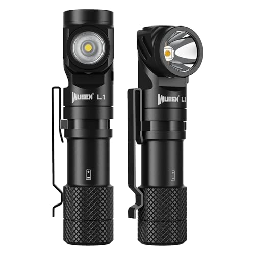 Wuben L1 Torcia Led Ricaricabile, Torcia Led Potente Professionale 2000 Lumens Alta Potenza, Doppia Sorgente Luminosa Torcia Tattica Militare, Ip68 Im