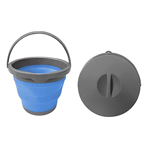 Secchio Pieghevole Da 5 Litri Con Coperchio | Pattumiera Per Pulizia Campeggio, Pesca, Cucina, 5 L