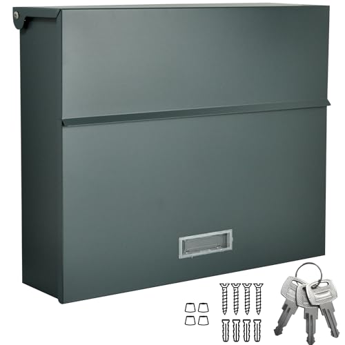 Alsten Tech Cassetta Delle Lettere Di Design, Da Parete, Senza Scomparto Per Giornali, Grigio Antracite Opaco, Ral 7016 A4/C4