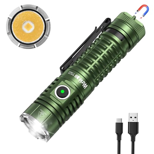 Wurkkos Ts22 Torcia Led Estremamente Luminosa, 4800 Lumen Ricaricabile Xhp70.3 Hi, Torce Tattiche Impermeabili Ipx68 Con 6 Modalità Per Campeggio, Out