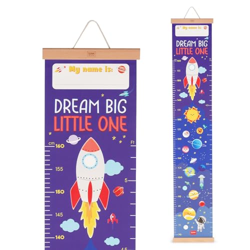 Legami - Metro Da Parete Dream Big Little One, Metro Da Appendere Per Misurare L'Altezza Dei Bambini, Fino A 160 Cm, 41 Stickers Inclusi, Con Listelli