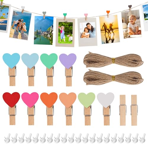 Wufanc Mollette Legno Piccole Da 100 Pezzi - Realizzate In Legno Massello, Resistenti E Robuste - Mollette Per Bucato Per Appendere Foto, Biglietti Di