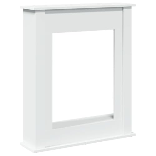 Vidaxl Cornice Per Camino Bianca 75X20X87,5 Cm In Truciolato, Cornice Per Caminetto, Struttura Per Camino, Decorazione Camino, Telaio Per Camino