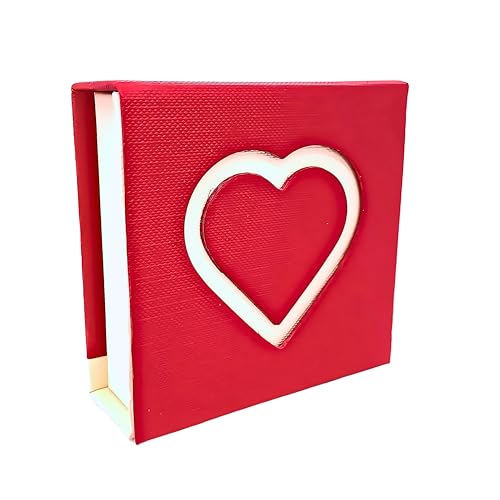 Jewellbox Cofanetto Regalo Per Collane E Bracciali, A Forma Quadrata, Romantico, Con Cuore Rosso, Ideale Per Matrimoni, Proposte E Occasioni Speciali,