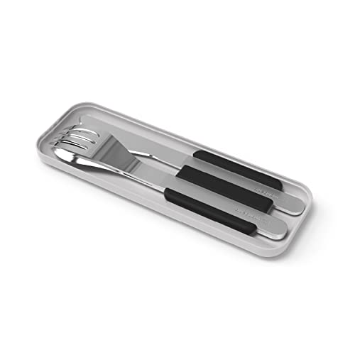 Monbento - Posate Porta Pranzo Mb Slim Box Onyx - 3 Pezzi Forchetta + Coltello + Cucchiaio - Compatibile Con Lunch Box Mb Original E Mb Square - Per U