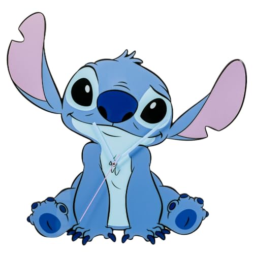 Disney Lilo & Stitch - Orologio Da Parete Grande, Facile Da Leggere, A Batteria, Per Bambini, Casa, Camera Da Letto, Scuola, Soggiorno