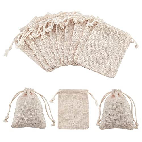 Nbeads 10Pcs 9X8Cm Sacchetti Di Imballaggio In Cotone, Sacchetti Di Stoffa Con Coulisse Per Semi Di Fiori Quellicchi Di Caffè Contenitore Di Caramelle