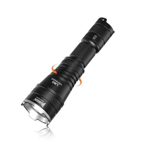 Wuben L60 Torcia Led Ricaricabile, Torcia Tattica Da 1200 Lumen Con 5 Modalità, Torcia Zoomabile Impermeabile Ip68 Per Il Campeggio, Il Soccorso All'A