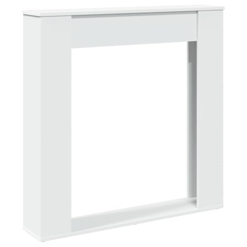 Vidaxl Cornice Per Camino Bianca 100X20X100 Cm In Truciolato, Cornice Per Caminetto, Struttura Per Camino, Decorazione Camino, Telaio Per Camino