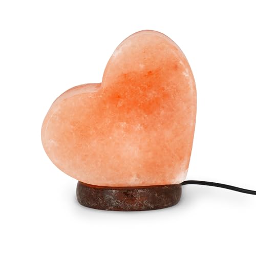 Legami Lampada Di Sale, Cromoterapia, Forma Cuore, Effetto Luminoso, Luce Bianco Caldo, Sale Naturale Himalayano, 11 X 12 X 7.5 Cm