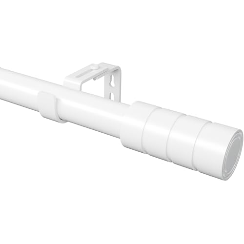 Venwemong Bastone Per Tenda Estensibile, Regolabile, Bianco, Per Tende Con Occhielli, Con Terminali E Staffe, Per Soggiorno O Camera Da Letto (110-210