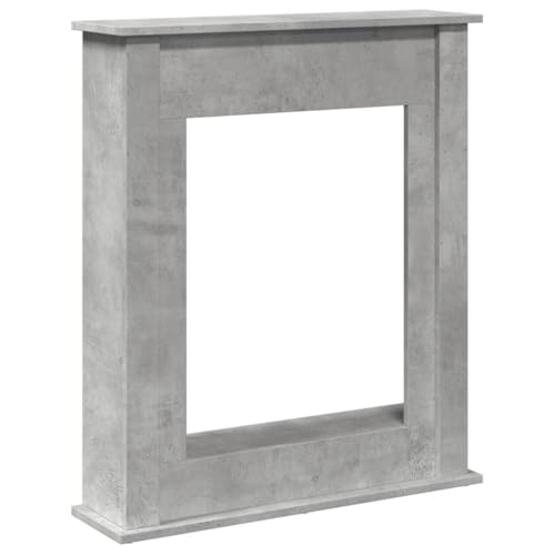 Vidaxl Cornice Per Camino Grigio Cemento 75X20X87,5 Cm In Truciolato, Cornice Per Caminetto, Struttura Per Camino, Decorazione Camino
