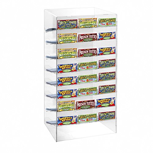 Designplex Espositore Gratta E Vinci Da Banco In Plexiglass Trasparente A 24 Scomparti Misure: 33 X 29 X H55 Cm