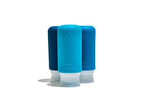 Muitomas, Flaconi Da Viaggio Con Custodia Trasparente, 3 Bottiglie Da Viaggio In Silicone Da 98Ml, Contenitori Da Viaggio Per Liquidi In Silicone, Col