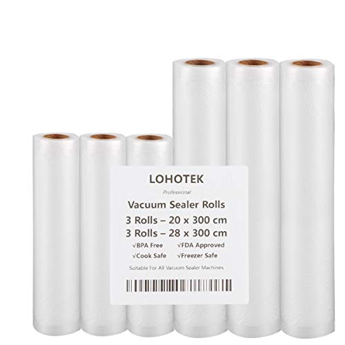 Rotolo Di Pellicola Professionale Per Sottovuoto Adatto Per Tutti I Dispositivi Sottovuoto, 20 Cm X 300 Cm, 3 Rotoli E 28 Cm X 300 Cm, 3 Rotoli, Adatt