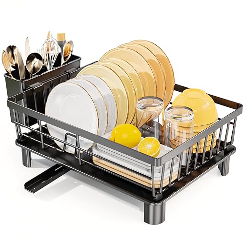 Liononly Scolapiatti, Scolapiatti Da Lavello Con Drenaggio Automatico, Acciaio Inossidabile Sgocciolatoio Con Ugello A Spirale E Portaposate, Scolapia