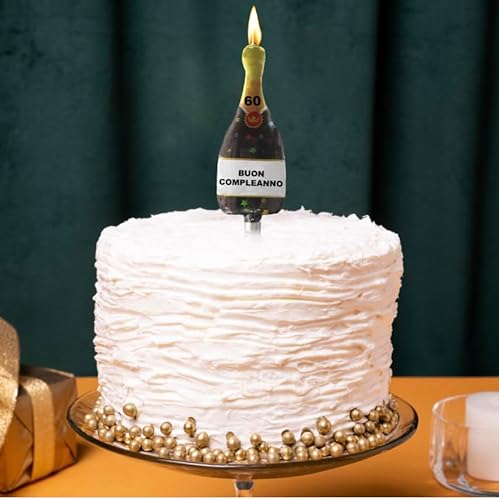 Selezione Cartoleria Varzi Dal 1956 Candela Bottiglia 60 Buon Compleanno