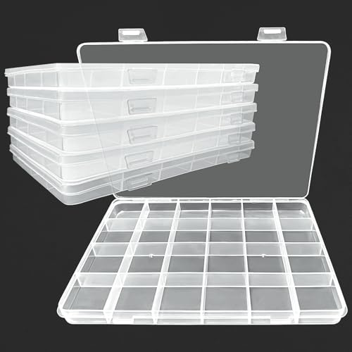 Xpieoyrm 6 Pezzi Scatoline Per Stoccaggio Trasparente, Scatola Portaoggetti Multiscomparto Con Coperchio, Piccole Contenitori Porta Minuteria, Per Gio