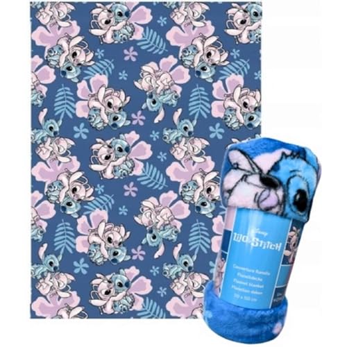 Couverture Dsn Lilo Et Stch - Stch - Bleu, Rose Et Violet