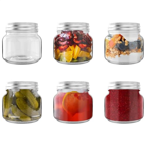 Heftman Barattoli In Vetro Con Coperchio, Ermetici, Da 250 Ml, Per Avena, Marmellata Fatta In Casa, Robusti Barattoli In Vetro Con Coperchio, Barattol