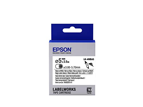 Epson Guaina Termorestringente Bianca Per Testo Nero, Heat Srink Tube D5Mm/ 2,5 Lk-4Wba5