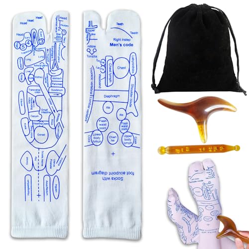 Derjdisf Reflexology Socks - Calzini Riflessologia Plantare Italiano, Riflessologia Plantare, Calzini Di Alta Qualità Con Strumenti Per Massaggio, Uom