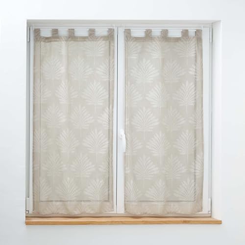 Douceur D'Intérieur, Coppia Di Tende Con Passanti (2 X 60 X 120 Cm) Levita, Tortora, Tulle Operato Applicato
