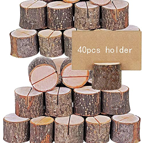 40Pz Segnaposto Legno Supporto Numero Posto Foto Titolare Memo Holder Decorazione Tavolo Per Matrimonio Cafe Bar Ufficio Ristorante