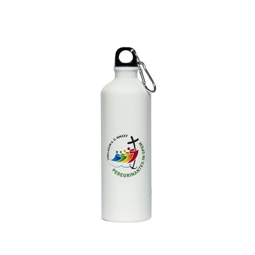 Pilgrim'S Backpack Borraccia Del Pellegrino In Alluminio, Termica, Capacita 750 Ml, Prodotto Ufficiale Giubileo 2025 (Bianco)