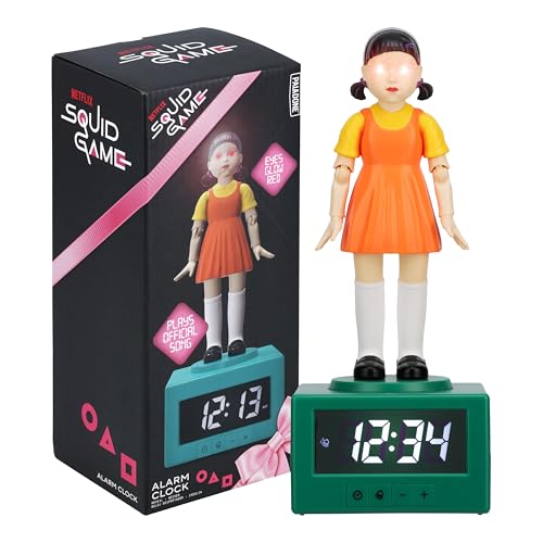 Squid Game Doll Alarm Clock - Luce Con Licenza Ufficiale Netflix, Accessori E Decorazioni Per La Camera Dei Bambini | Paladone