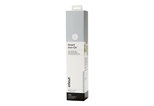 Cricut Smart Iron-On, Vinyl Trasferimento Di Calore (Htv), Per L'Uso Explore 3 E Maker 3, Argento, 2.7 M (9 Piedi), Vinile, 2.7M (9Ft)