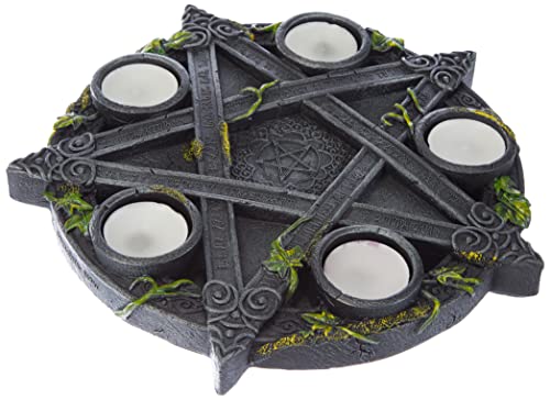 Nemesis Now Wiccan - Portacandela A Pentacolo In Resina, 28 Cm, Nero, Taglia Unica